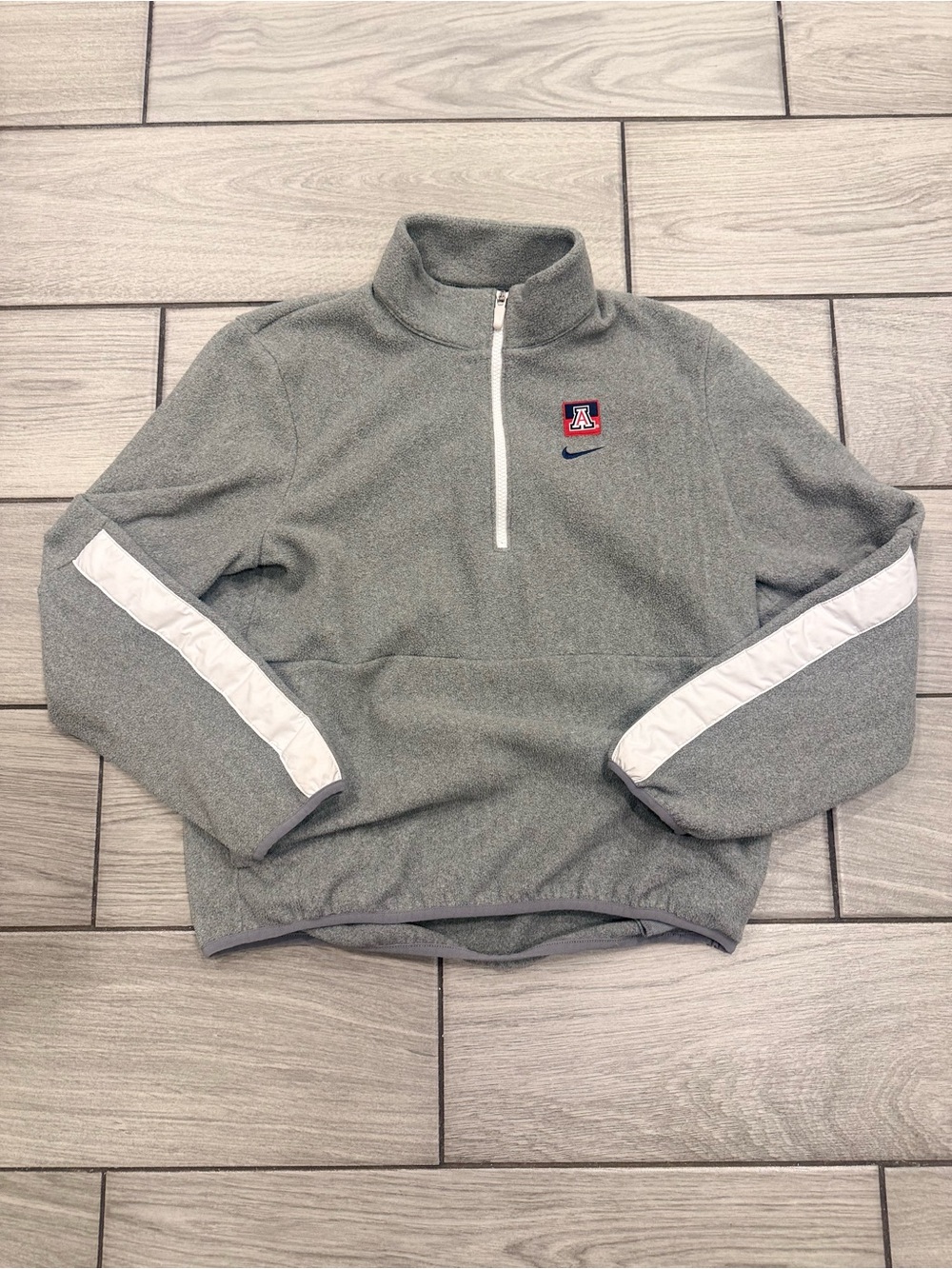 Nike Arizona Wildcats Gray Quarter Zip Fleece Pullover – Small